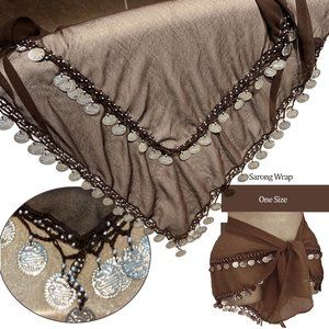 Beach sarong Cover-up with dangling coins